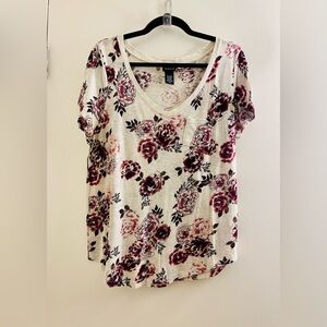 Torrid Purple and Cream Floral Blouse